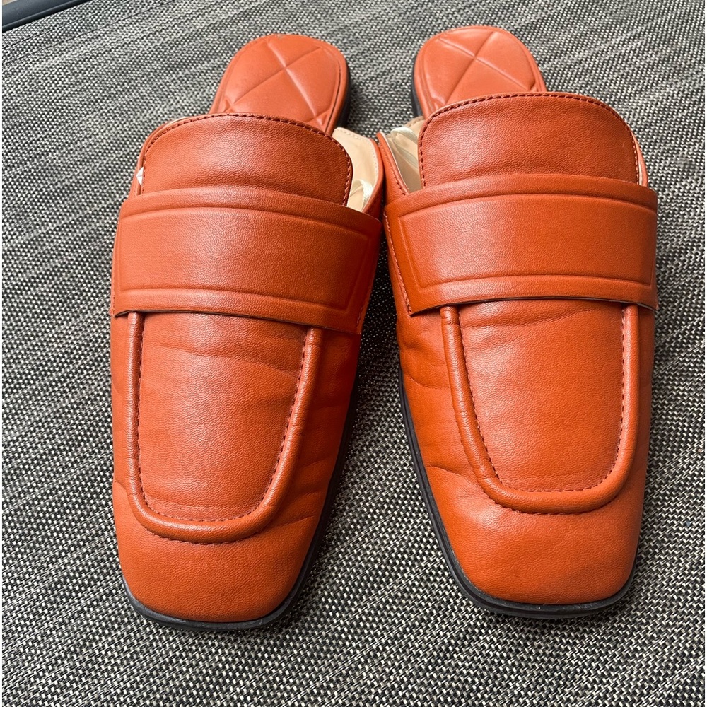ZARA Orange loafers.
